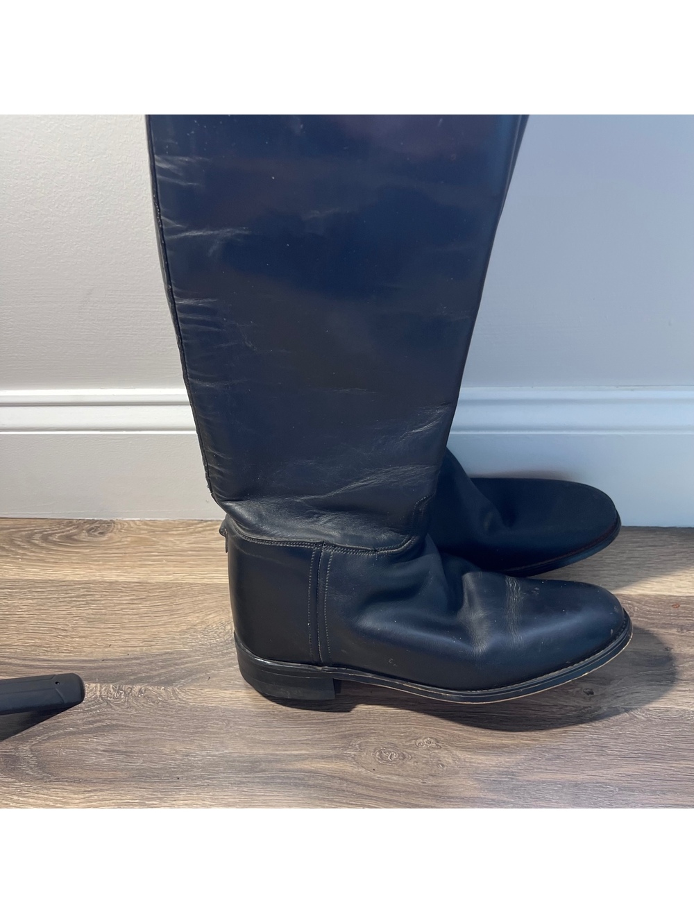 Northampton Black Leather Knee High Riding Boots, Women's Size 7.5